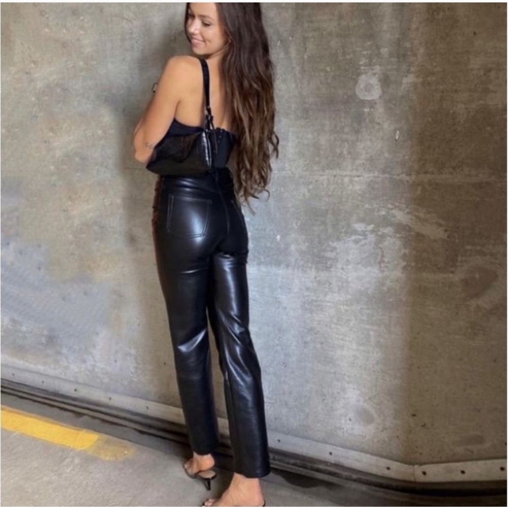 Aritzia Wilfred Melina Faux Leather Straight Leg Pants Size 10 - Picture 5 of 9